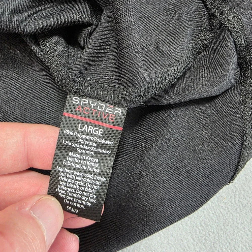 Spyder tank top Women Large Black Racerback Active SP309 Stretch